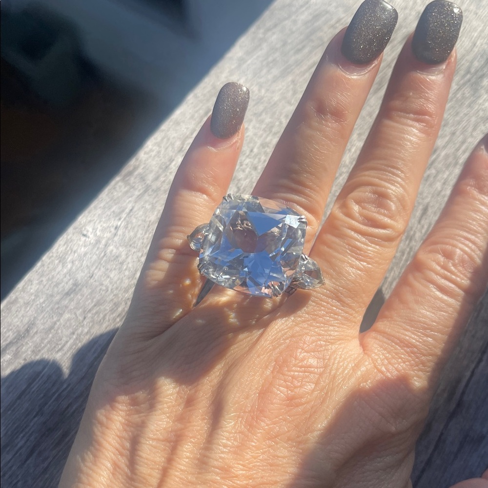 Elegant one of a Kind John Hardy 26ct White Topaz & Diamond & Sterling Silver